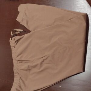 Brown Track Pants with Relaxed Fit and Drawstring Waist
